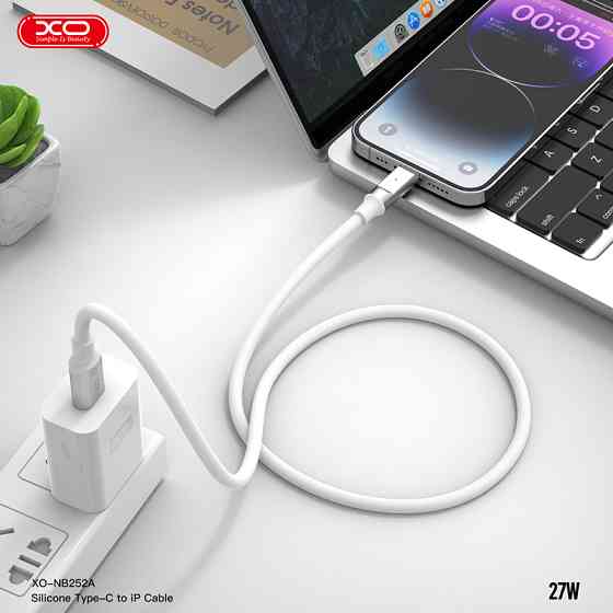 Кабель XO Liquid Silicone Type-C to Type-C 60W 1м білий Львів