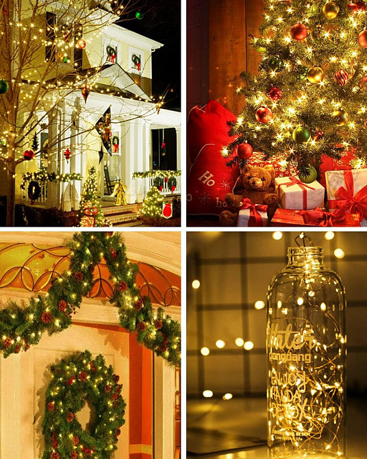 Набір 4 гірлянди Kolpop 5 м, 50 LED, тепле світло, мідний дріт, на батарейках, для декору Київ - фото 3