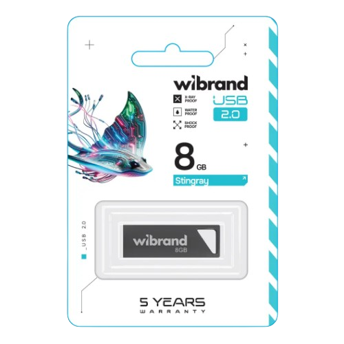 Флешка 8Гб USB 2.0 сірий Stingray Wibrand Житомир