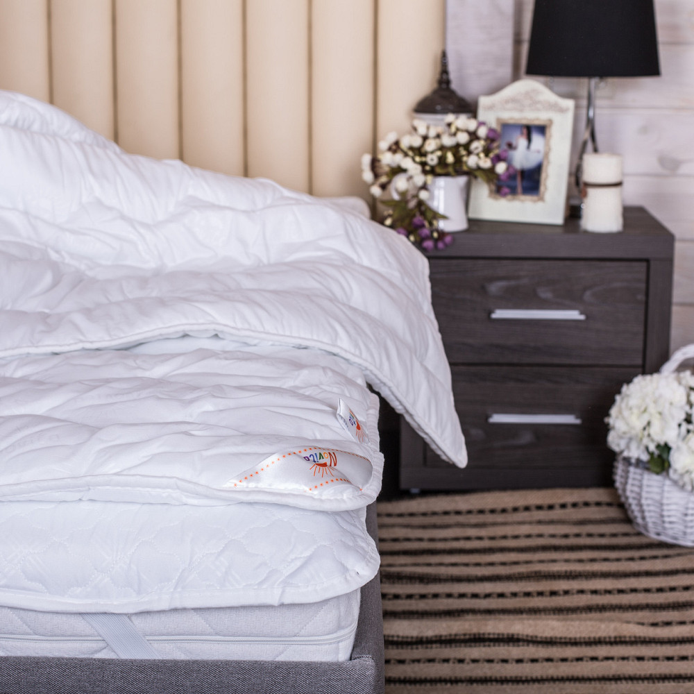 Ecotton Ковдра Ecotton 140х205 см антиалергенна стьобана з бязі біла 20-0256 White Киев - изображение 1