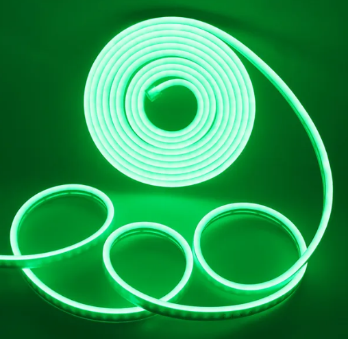 Силіконова LED NEON стрічка Зелена 5 м 12V-220V /0764 Дніпро