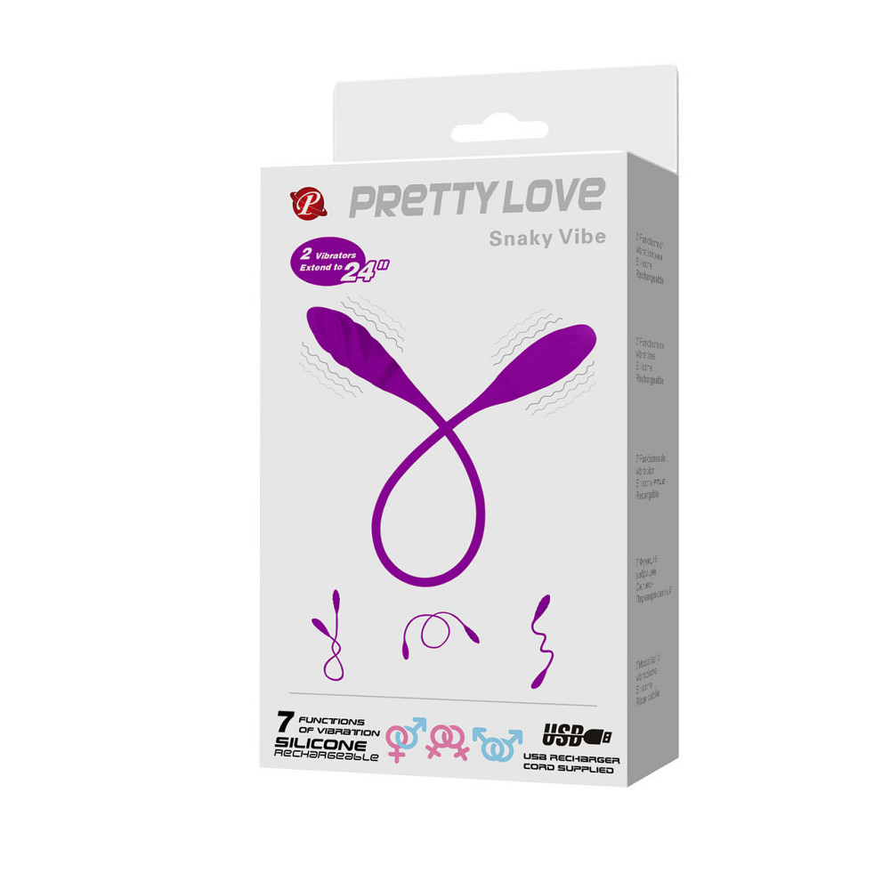 Двосторонній вібратор PRETTY LOVE Snaky Vibe, фіолетовий Sex Aura Київ - фото 10