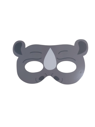 Дитяча маска Носоріг картон one size сірий Київ