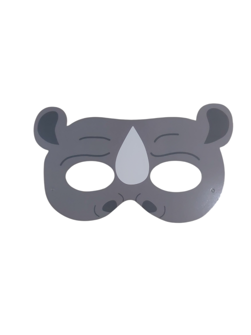 Дитяча маска Носоріг картон one size сірий Київ - фото 1