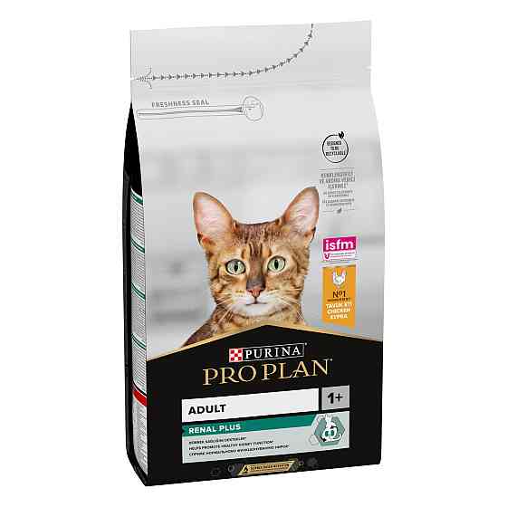 Сухой корм PRO PLAN Adult 1+ Renal Plus для взрослых кошек, с курицей, 1.5 кг Киев