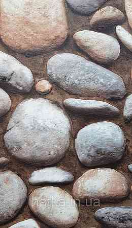 Шпалери вінілові на флізеліні AdaWall Roka 1.06х10 під морський камінь структурні коричневі сірі беж 23113-2 Київ