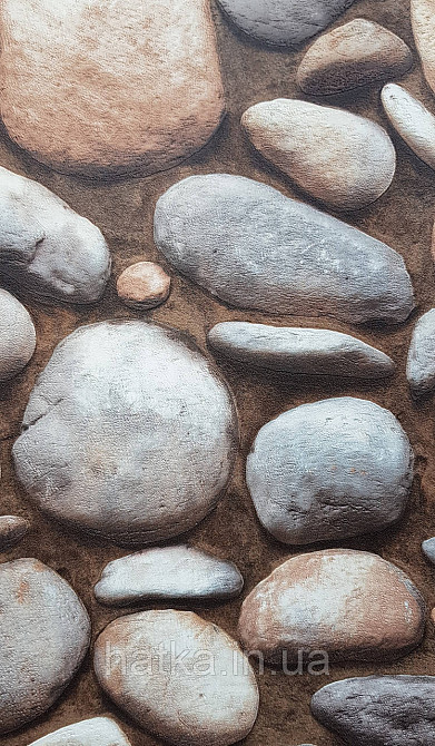 Шпалери вінілові на флізеліні AdaWall Roka 1.06х10 під морський камінь структурні коричневі сірі беж 23113-2 Київ - фото 1