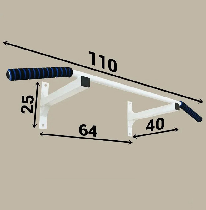 Спортивний настінний турнік А180 з гнутою поперечиною для дому домашній Білий Київ - фото 4