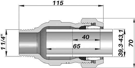 З'єднання пряме зажимне з зовнішньою різьбою DN32(39,3-43,1 мм) х 1 1/4″ AK AGAflex Тернопіль