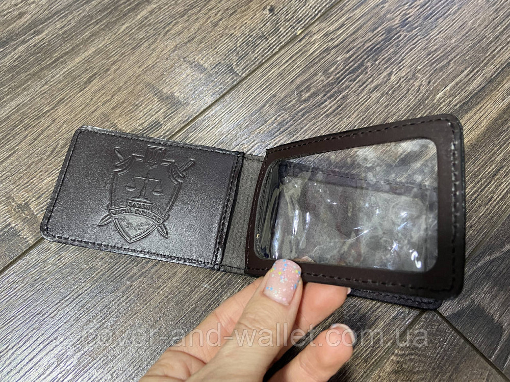 Шкіряна обкладинка на посвідчення Прокуратура України коричневого кольору Київ - фото 10