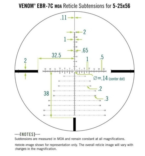 Приціл оптичний Vortex Venom 5-25x56 FFP 34 мм AO із сіткою EBR-7C MOA Київ - фото 5