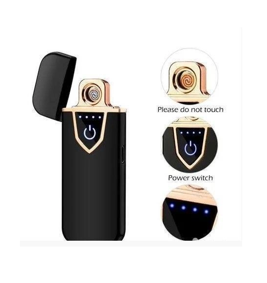 Спиральная сенсорная электрическая USB зажигалка UKC 711 Black 6748 Одесса - изображение 1