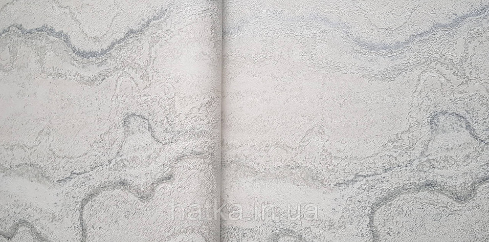 Шпалери вінілові на флізеліні AS creation Della Natura 1.06Х10 абстракція хвилі структурні білі сріблясті Київ - фото 1