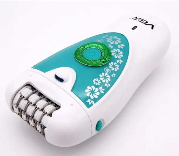 Жіночий епілятор та бритва VGR V-722 (2 насадки) Бірюзовий з білим Вінниця - фото 8