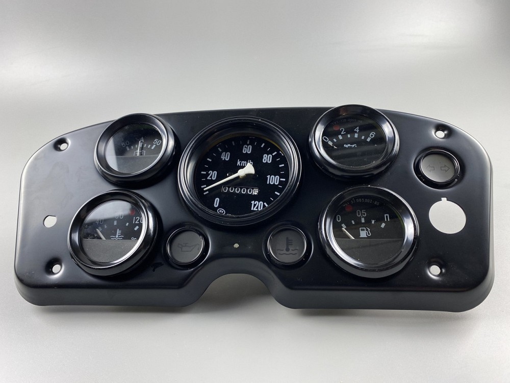 Щиток приладів ГАЗ-53 УАЗ у зборі 4 покажчики + спідорметр + 3 ""вічка"" під підсвічування панель приладів Мукачево - фото 1