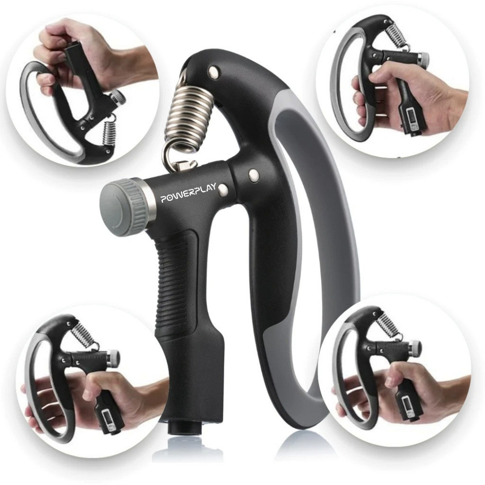 Еспандер кистьовий з лічильником PowerPlay PP-4403 з регульованим навантаженням 10-100 кг. Чорний Київ - фото 1