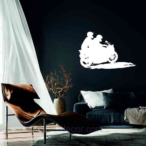 Декоративное настенное Панно «Мотоцыкл с коляской» Декор на стену 50*32 см, Белый Киев