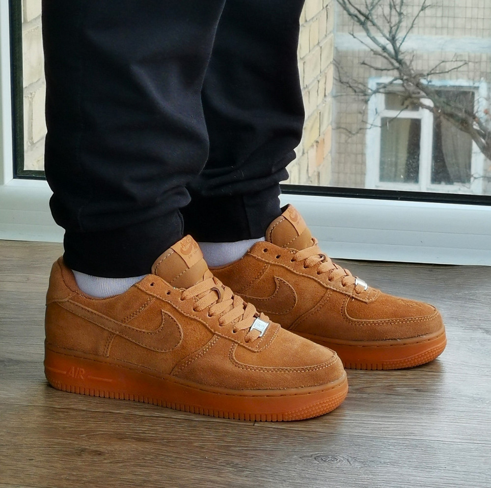 Кроссовки Nike Force Рыжие Женские Форсы Замшевые Коричневые Найк (размеры: 37,38,39,40,41) Днепр - изображение 7