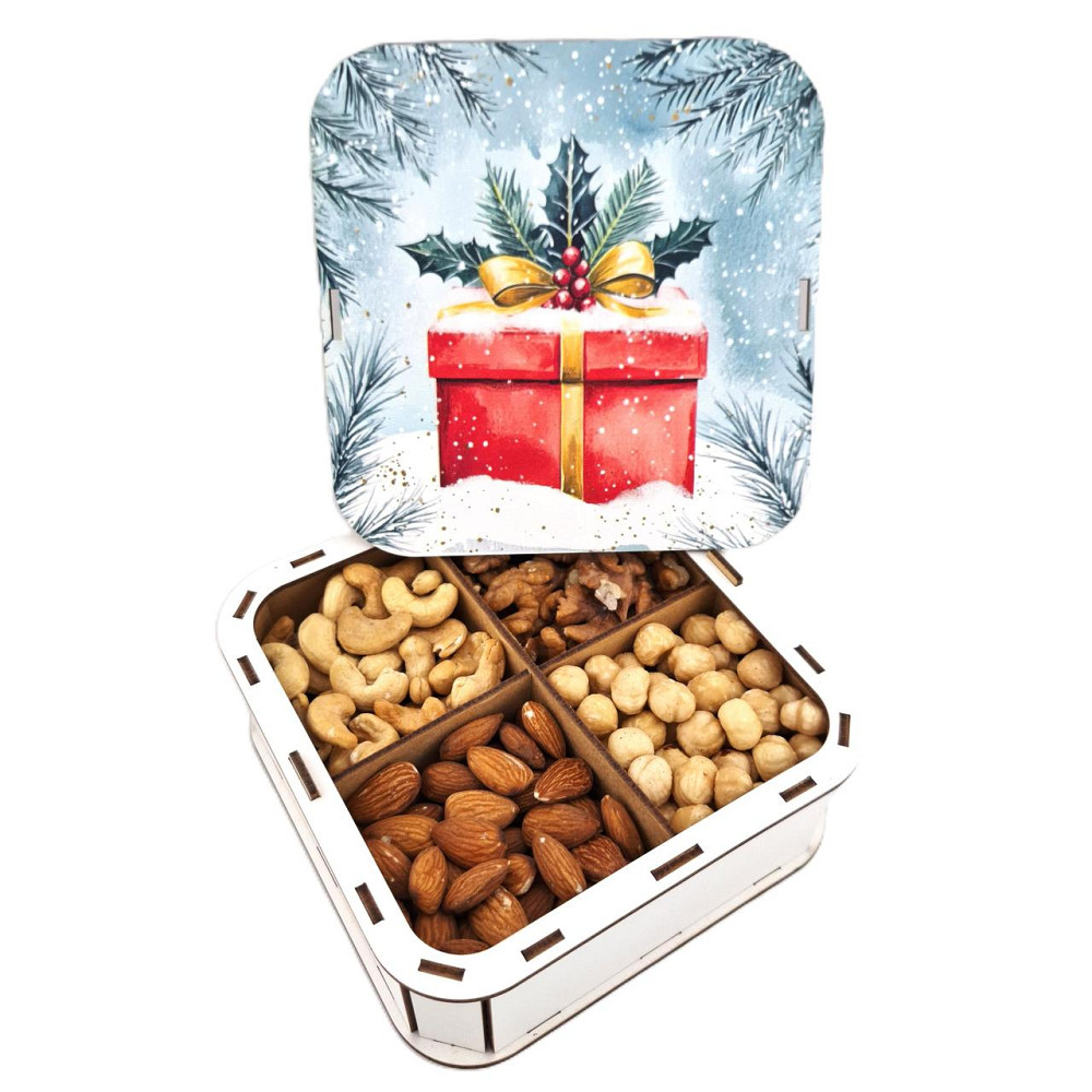 Новорічний набір горіхів №245 у святковому пакуванні на Новий Рік для дівчини, жінці, колегам, вчителю, сестрі, подрузі, мамі, Одеса - фото 10