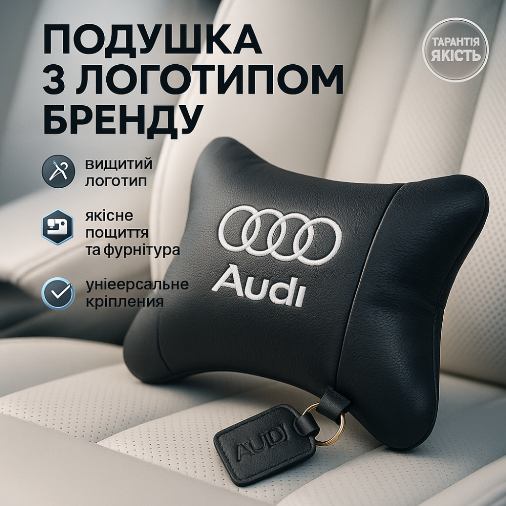 Подушка для голови в авто Audi, Подушка з логотипом авто, Подушки для підголівників в машину BK-10 Львів - фото 11