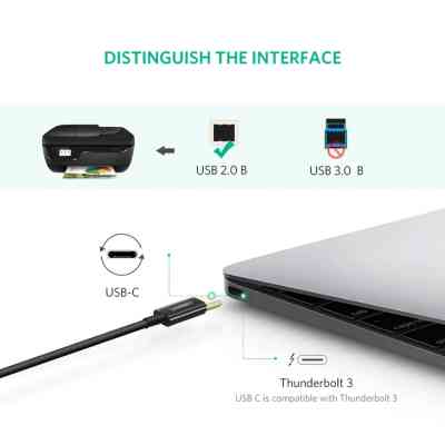 Кабель для принтера USB-C 2.0 to BM 2.0m US241 black Ugreen (50446) Вінниця