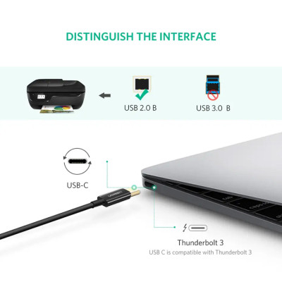 Кабель для принтера USB-C 2.0 to BM 2.0m US241 black Ugreen (50446) Вінниця - фото 3