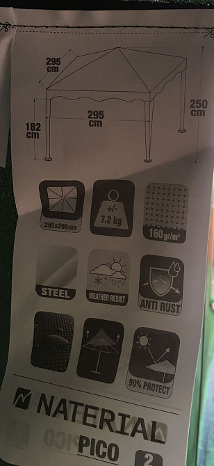 Павільйон без москітної сітки 3х3 метра. "Pico" зелений Київ - фото 3