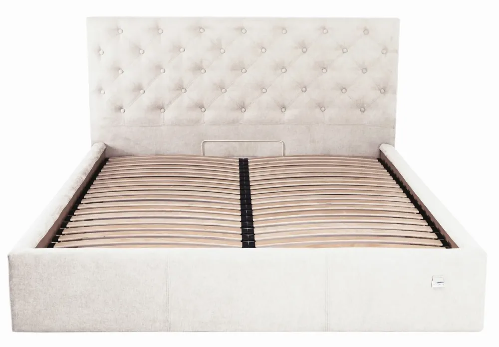 Кровать Двуспальная Coventry Comfort 160 х 190 см Мисти Milk С подъемным механизмом и нишей для белья Бежевый Киев - изображение 3