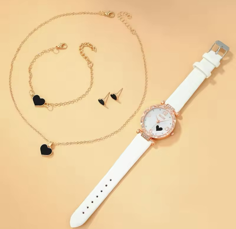 Подарочный набор для женщин Сердце: наручные часы браслет ожерелье и серьги в подарочной коробочке Киев - изображение 3