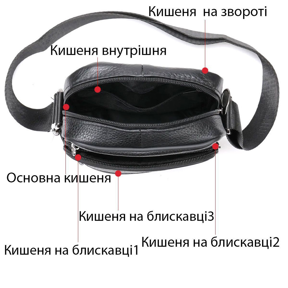 Сумка для документов для работы, Сумки-мессенджеры почтальонки, Мужска черная сумка MX-75 Львов - изображение 2