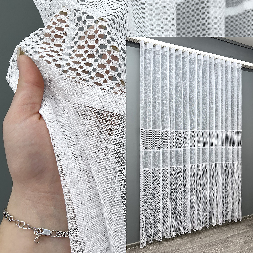 Тюль жакард колір білий 1973т Київ - фото 1