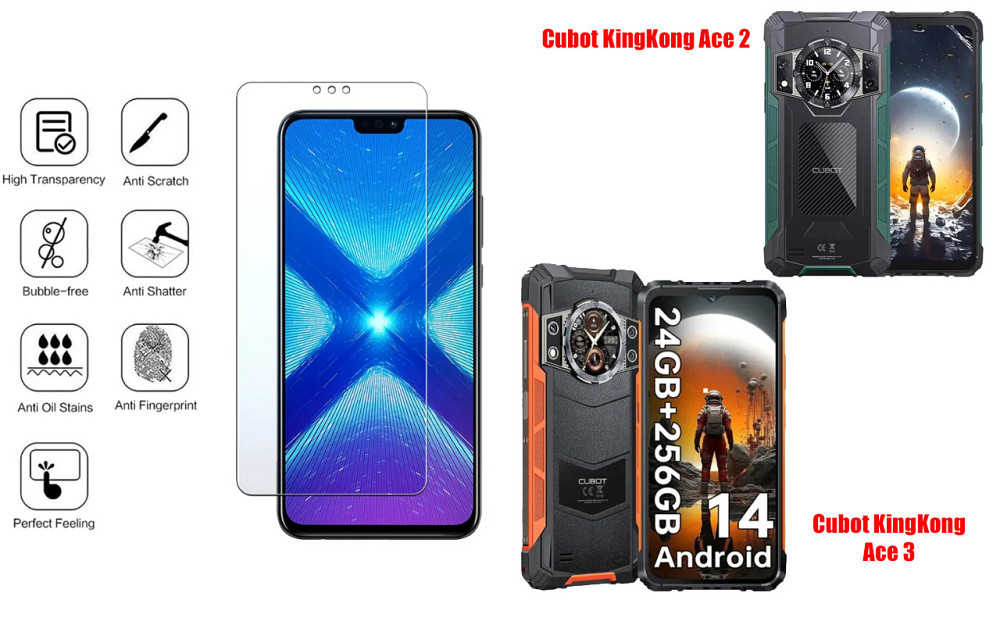 Защитное стекло NeoGlass для Cubot KingKong Ace 2, KingKong Ace 3 – ультрапрозрачное и устойчивое Киев - изображение 4