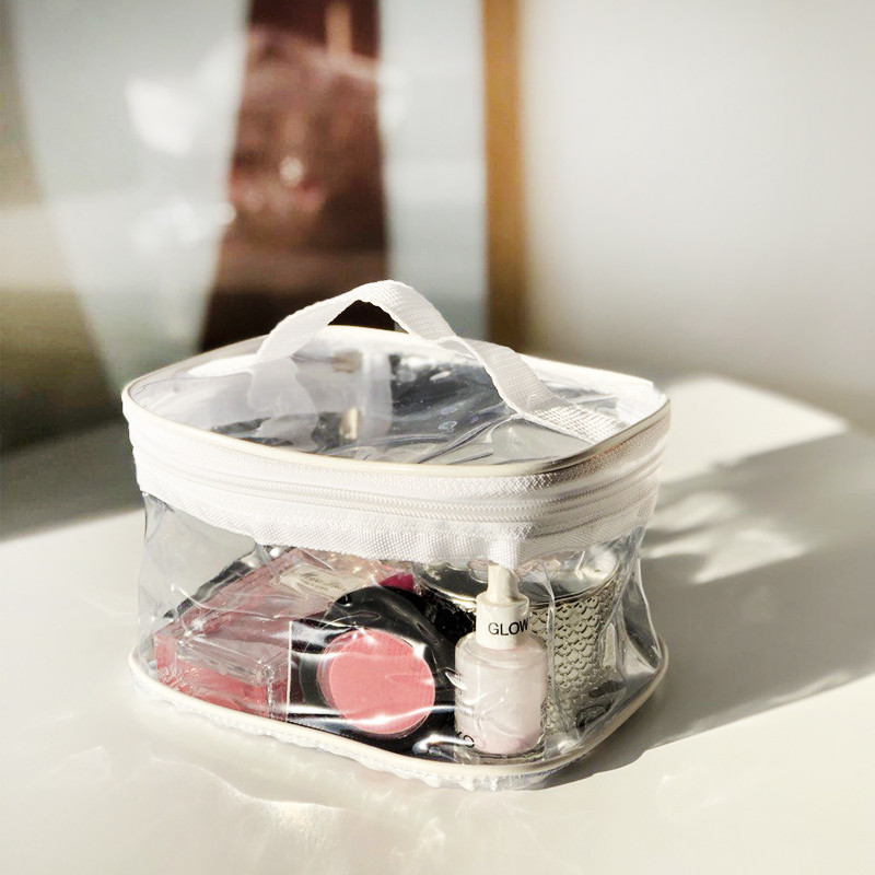 Прозора прямокутна силіконова косметичка М p006-white (біла) Суми - фото 1