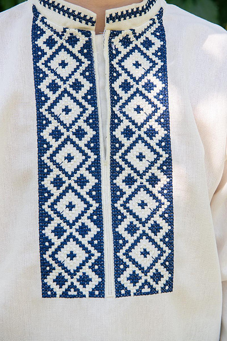 Вишиванка для хлопчиків,молочна,льон, розміри на ріст топ Київ - фото 2