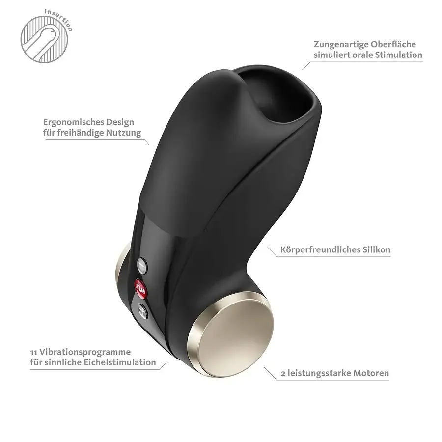 Мастурбатор для головки пеніса Fun Factory COBRA LIBRE II Black, 2 мотори, гра без рук Львів - фото 2