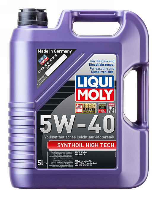 LIQUI MOLY 1856 Synthoil High Tech SAE 5W-40 — Повністю синтетична моторна олива | Максимальний захист двигуна та стабільна робота Ковель - фото 1