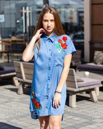 Жіноча джинсова вишита сукня Сардонікс Кривий Ріг - фото 5