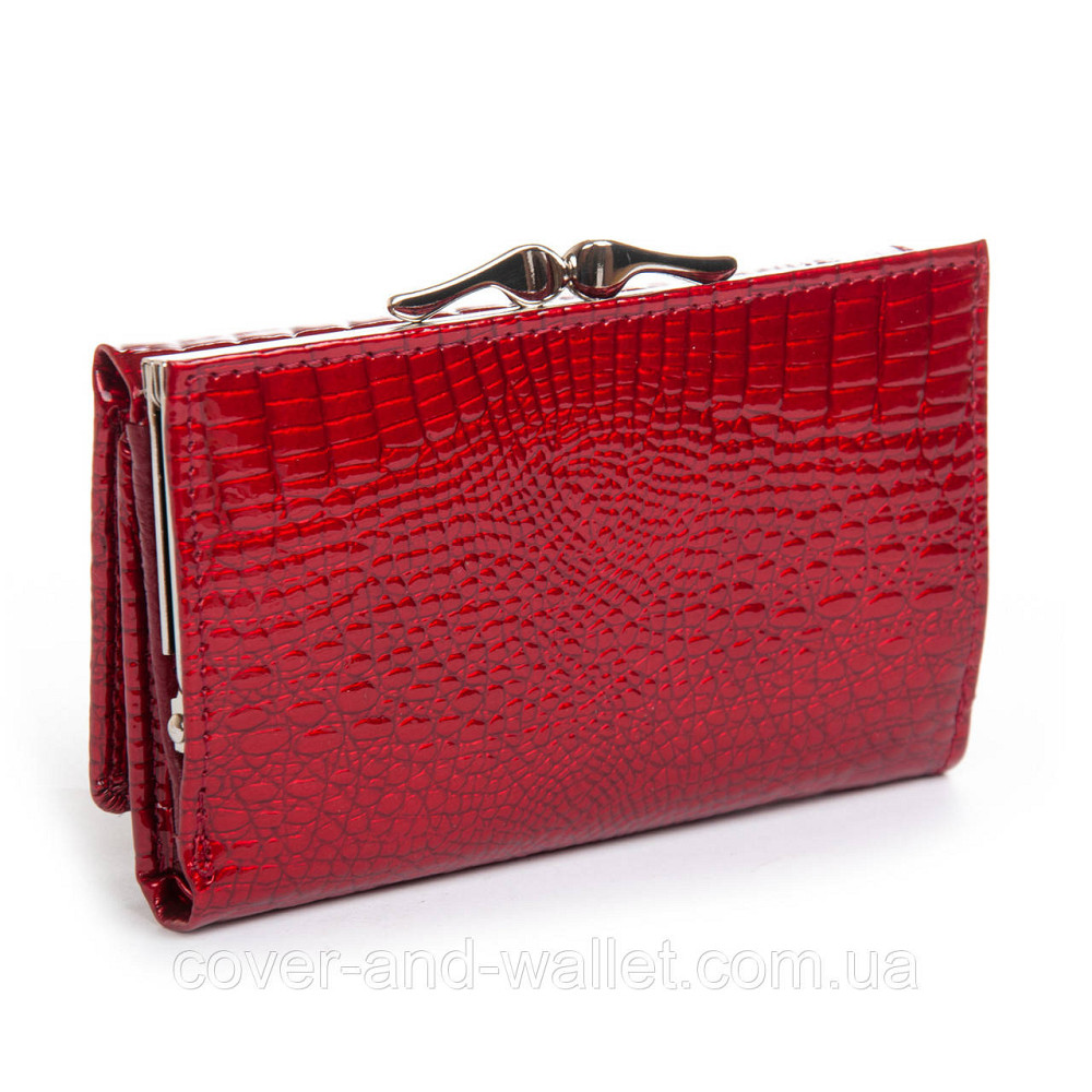 Красный лаковый кошелек маленького размера из натуральной кожи ST Leather Киев - изображение 4