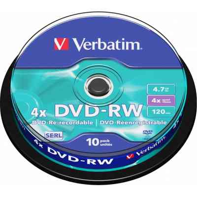 Диск DVD Verbatim 4.7Gb 4x Cake box 10шт (43552) Винница
