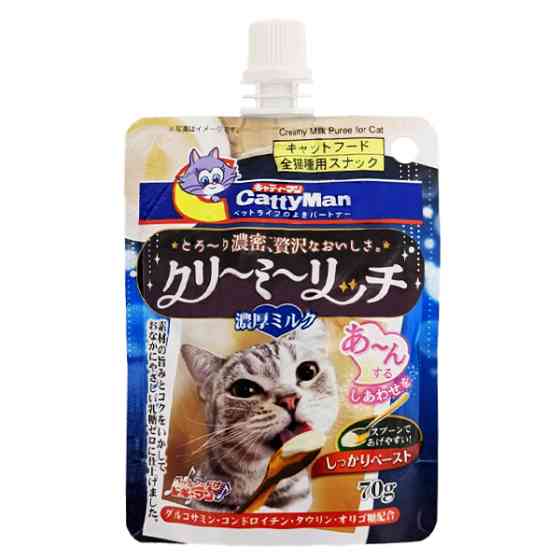 CattyMan Creamy Milk КЭТТИМЕН СЛИВОЧНОЕ ПЮРЕ С МОЛОКОМ жидкое лакомство для котов Киев