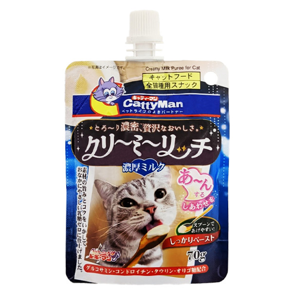 CattyMan Creamy Milk КЭТТИМЕН СЛИВОЧНОЕ ПЮРЕ С МОЛОКОМ жидкое лакомство для котов Киев - изображение 1