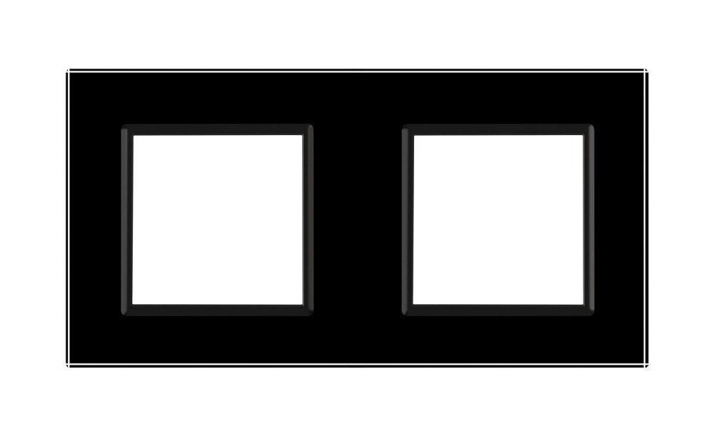 Рамка 2-постова LIVOLO, загартоване скло, чорна, 151×80 мм (VL-P7E/E-4B) Коломия - фото 8