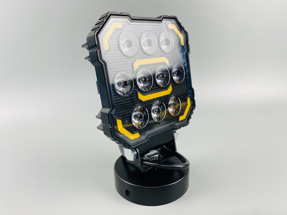 Фара LED квадратна, біле та жовте світло, 112 мм х 128 мм х 37 мм (ширина). 9-60V. Мукачево - фото 3