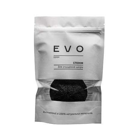 Конжаковый спонж EVO derm (черный) Винница - изображение 1