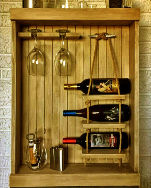 Настінна винна полиця "Кадо" сієна Миколаїв - фото 1