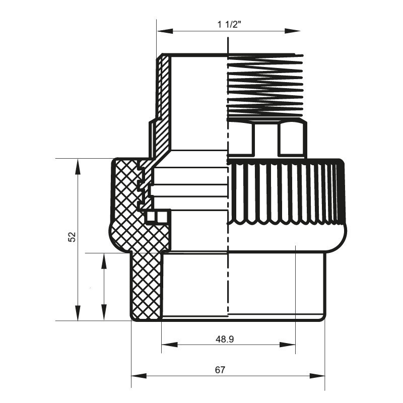 З'єднувальна муфта ЗР 50x1.1 /2M PPR Koer K0101.PRO (KP0120) Київ - фото 3