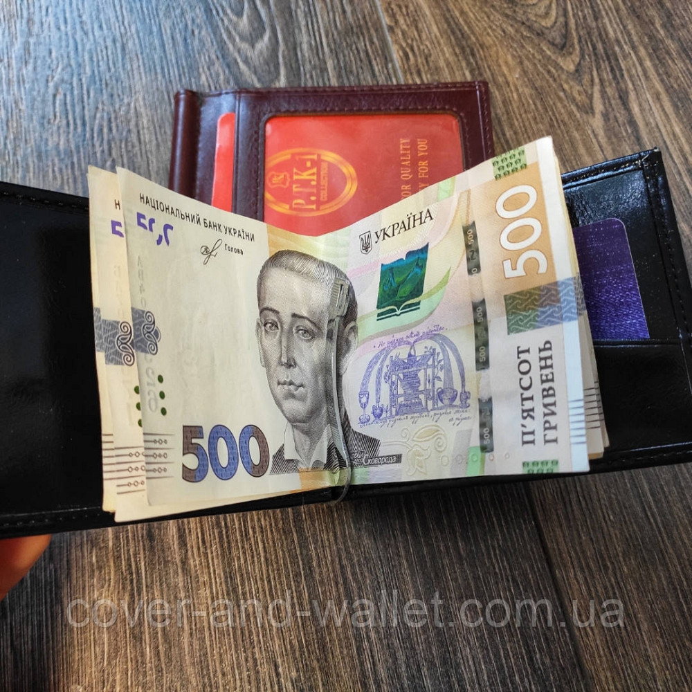 Зажим для денег с прозрачным окном на магнитах (черный) Киев - изображение 4