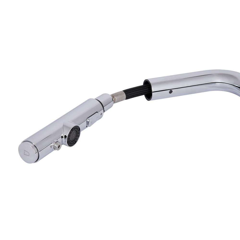 Змішувач для кухні Qtap Rozcesti з висувним виливом з під'єднанням для питної води QTROZ367CRM45941 Chrome Київ - фото 6