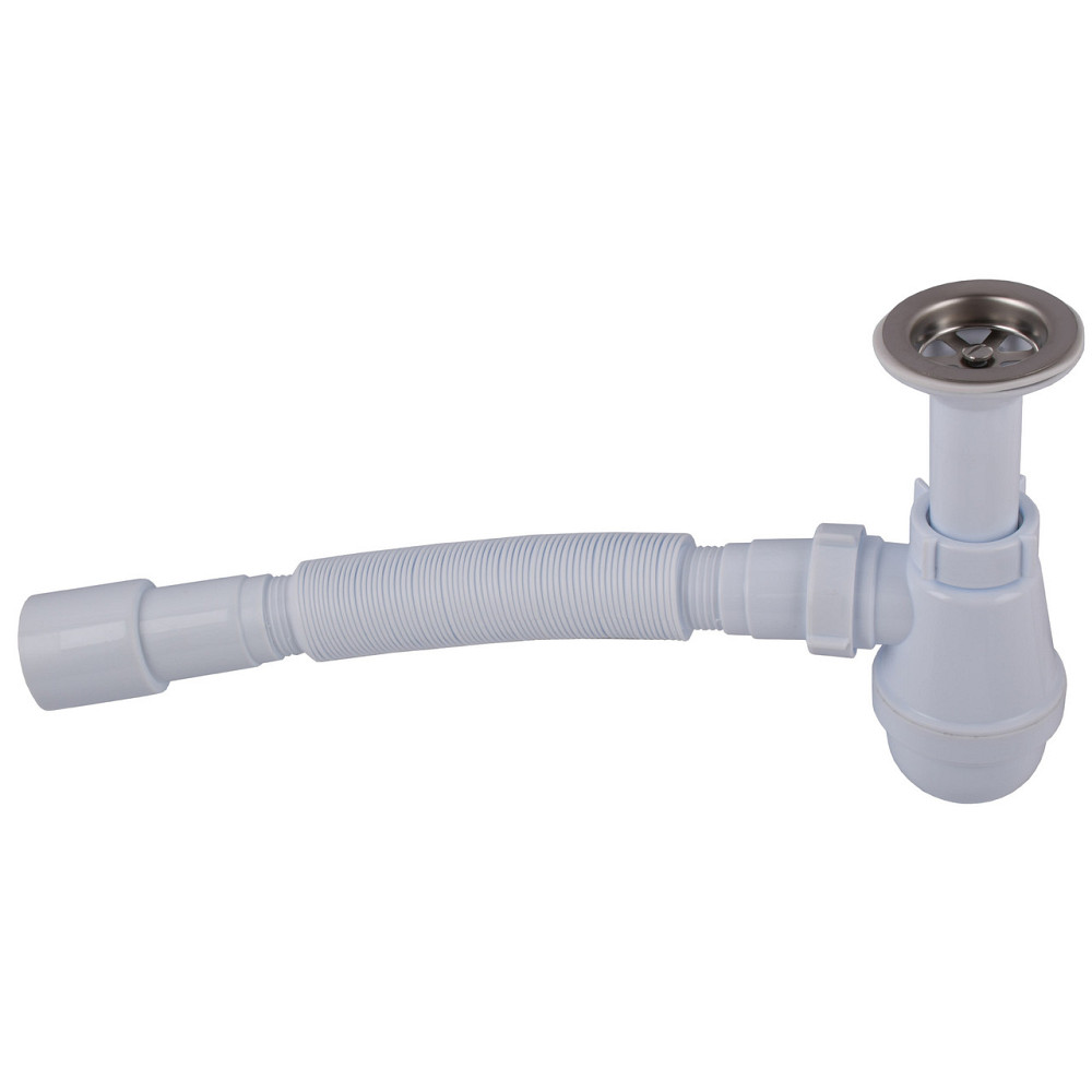 Сифон OPTIMUM 1 1/2| *40 для умивальника та мийки з литим випуском і гофртрубою 40*40/50 OPTI 11043 Київ - фото 4