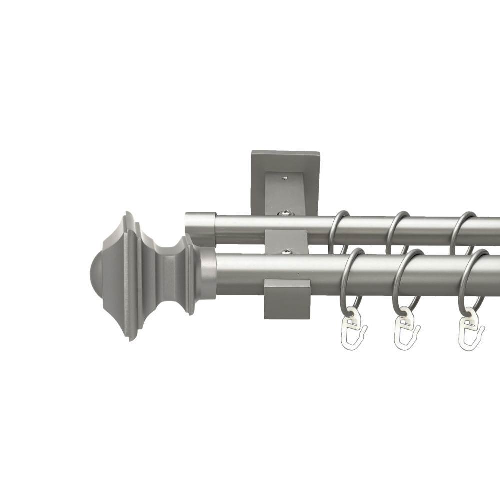 Карниз Orvit Борджеза металевий дворядний техно гладка труба кільце металеве Сатин 25\19 мм 300 см (00-00026360) Львів - фото 1